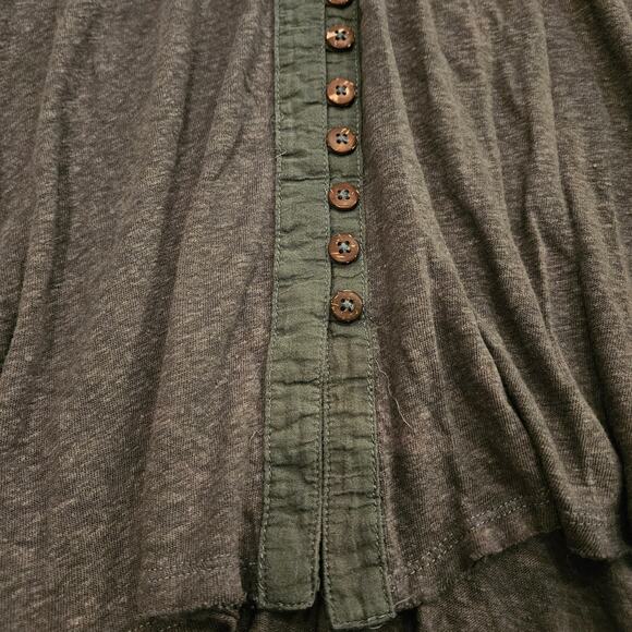 Free People Top Women Size XS Highland Button Front Cap Sleeve Swing Boho Hippie - Picture 6 of 11